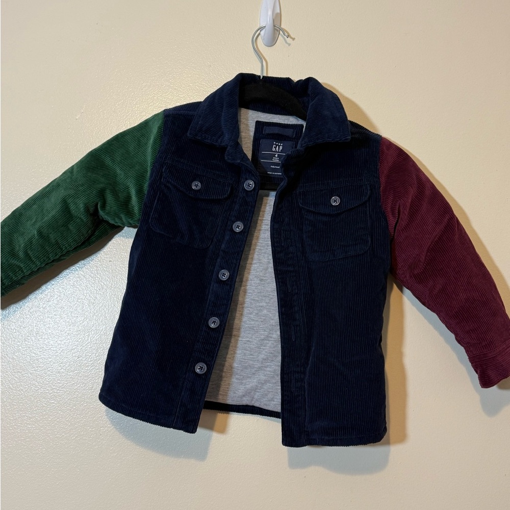 Baby GAP Kids Color Block Multicolor Corduroy Jacket Kids Size 4